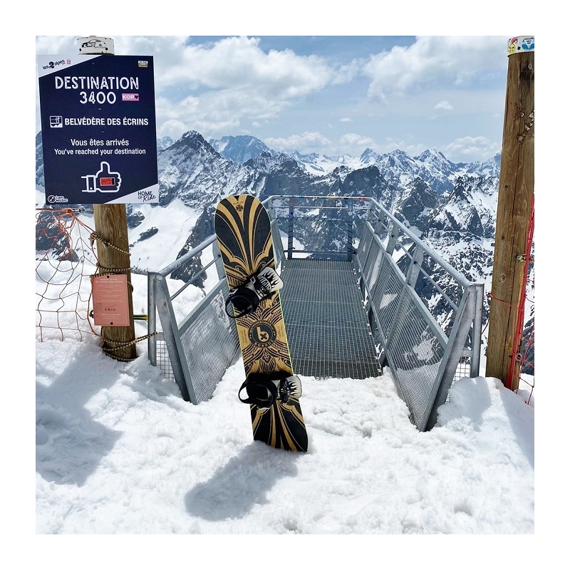 Bextreme Pack Tabla Snowboard Freestyle Aurum con Fijaciones SP Private.  Eco-Board de Bambu, Haya y álamo. Snow para Hombre y Mujer. Varias Medidas