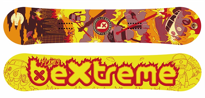Nuevo Snowboard BeXtreme Flames 2017